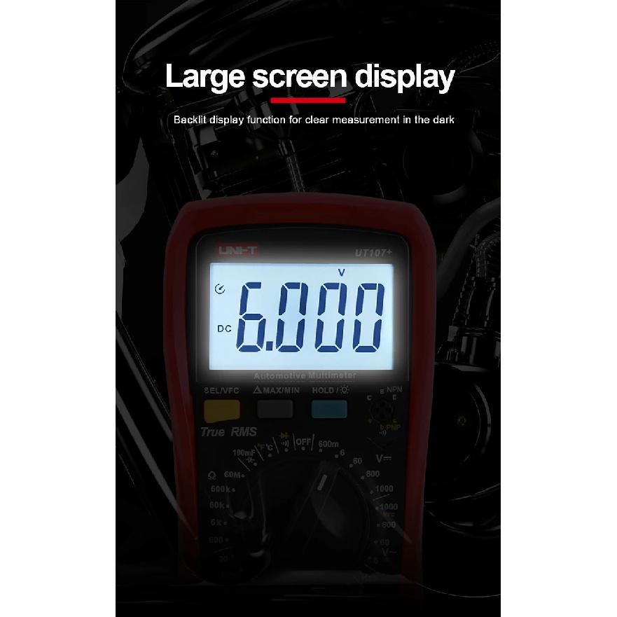 UNI-T UT105+ UT107 Plus Automotive Multimeter with Tachometer Engine Speed RPM VFC Tester Professional Digital Car Multi Meter