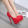 Women's Super High Heels Night Club Pumps High-heeled Patent Leather Single Shoes Shallow Mouth Stiletto 201