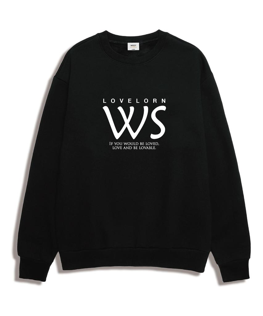 Свободный свитшот с логотипом Wissi Ws (Wls004) черный