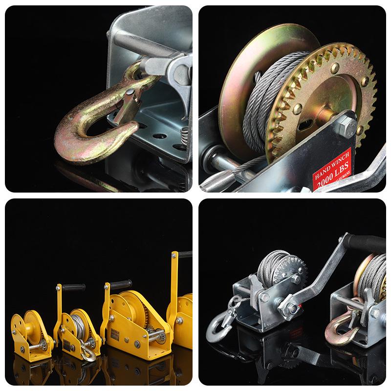 Двунаправленная самоблокирующаяся ручная лебедка 1200 фунтов для бытового подъема и тяги