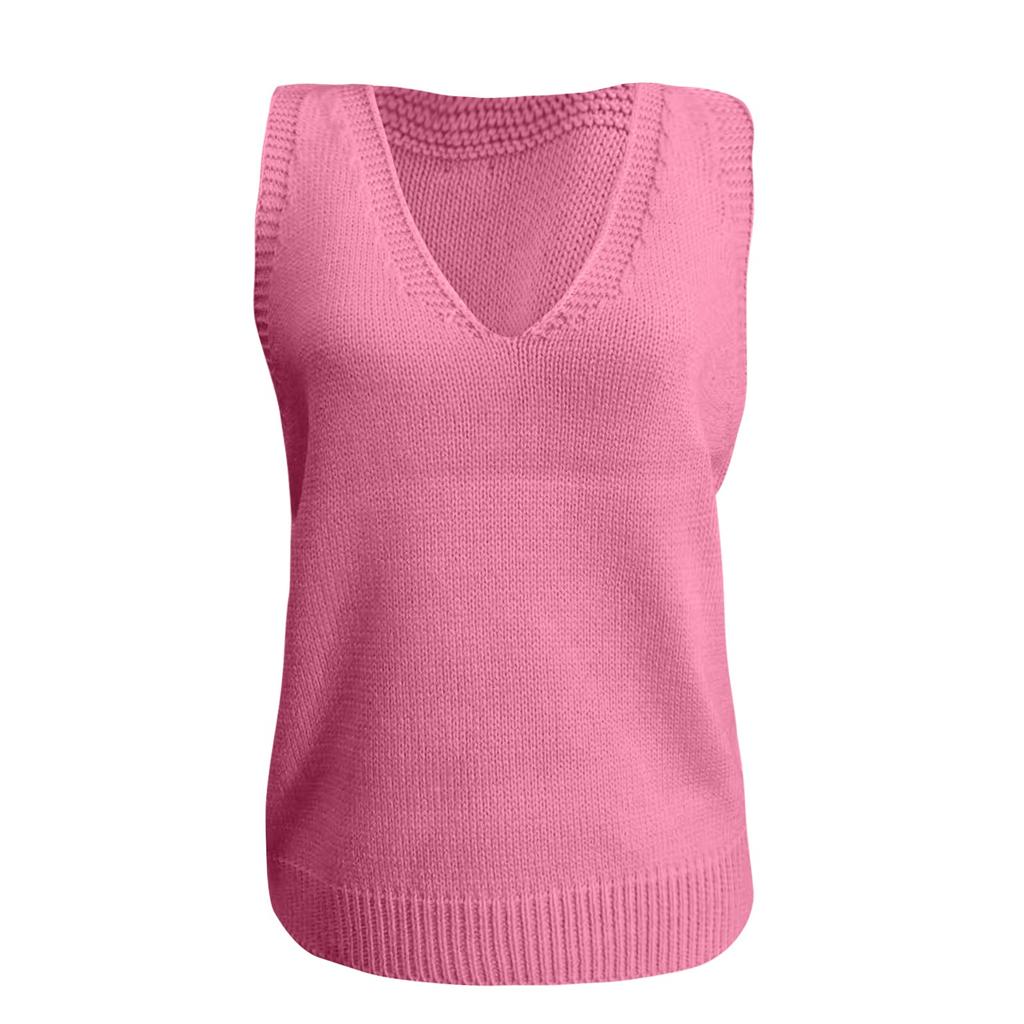 Women's Fashion Solid Color Casual Knit Turtleneck Pullover Sleeveless Sweater Vest