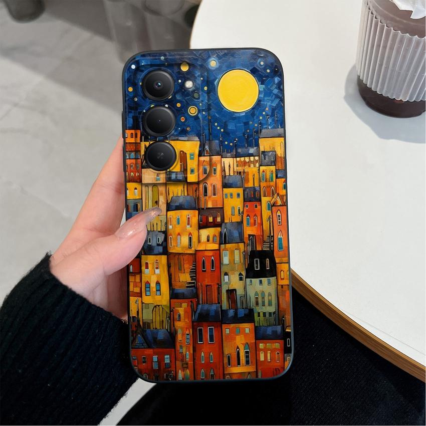Премиальный защитный чехол для Redmi 15 10 11 15C 12C 10C Note 14 Pro Plus 14S с красивыми узорами коричневых листьев, жидкий силиконовый чехол для телефона для Redmi Casing