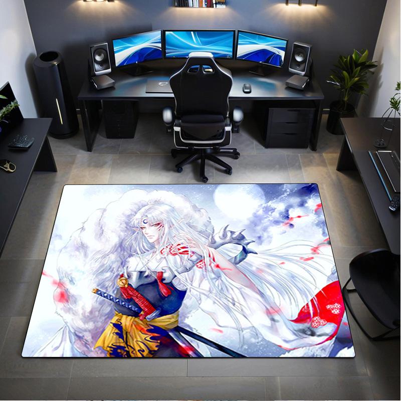 Sesshoumaru  Carpet Office Decorative Carpet For Living Room Bedroom Door Mat Floor Rug Computer Chair Area Rug perfect holiday gift