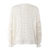 Женская весенне-осенняя ажурная круглая вязка свитер однотонная кружевная рубашка
