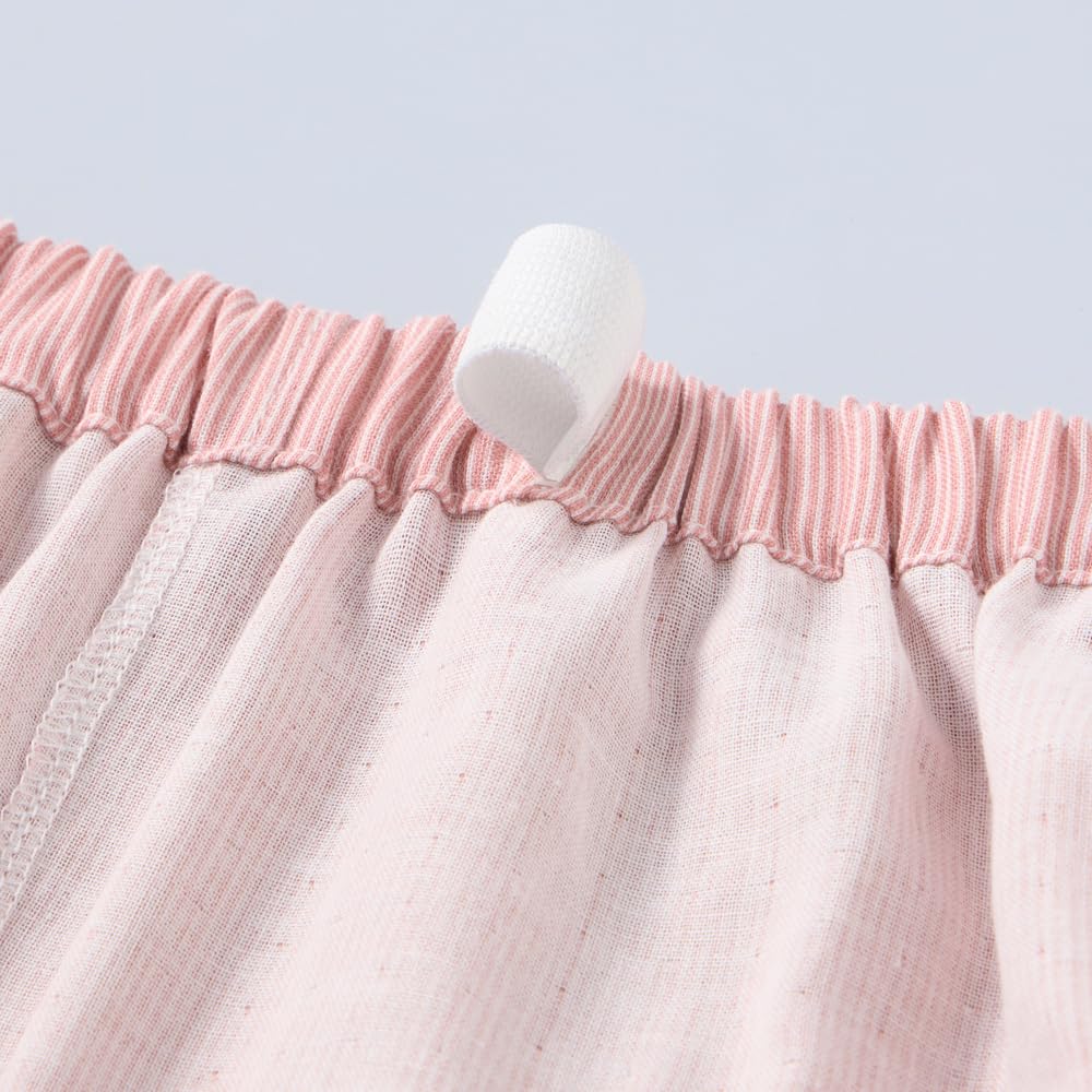 Пижама женская с длинными рукавами и брюками, эластичные отверстия на рукавах и штанинах, двойная розовая [Gunze], (с отверстиями), марля, Ацедрон, женский,