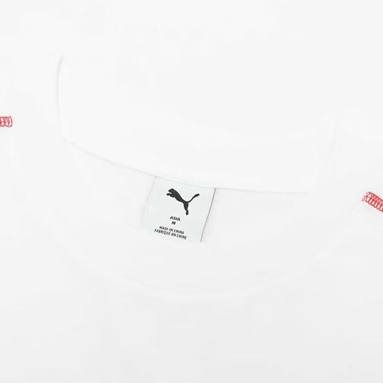 Puma Логотип серии Sports Lifestyle Повседневная свободная футболка с круглым вырезом и дышащими короткими рукавами Мужские футболки Puma-White 633077-02