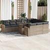 VidaXL Garden Lounge Set 11 Pcs with Grey Cushions Wicker 3326391