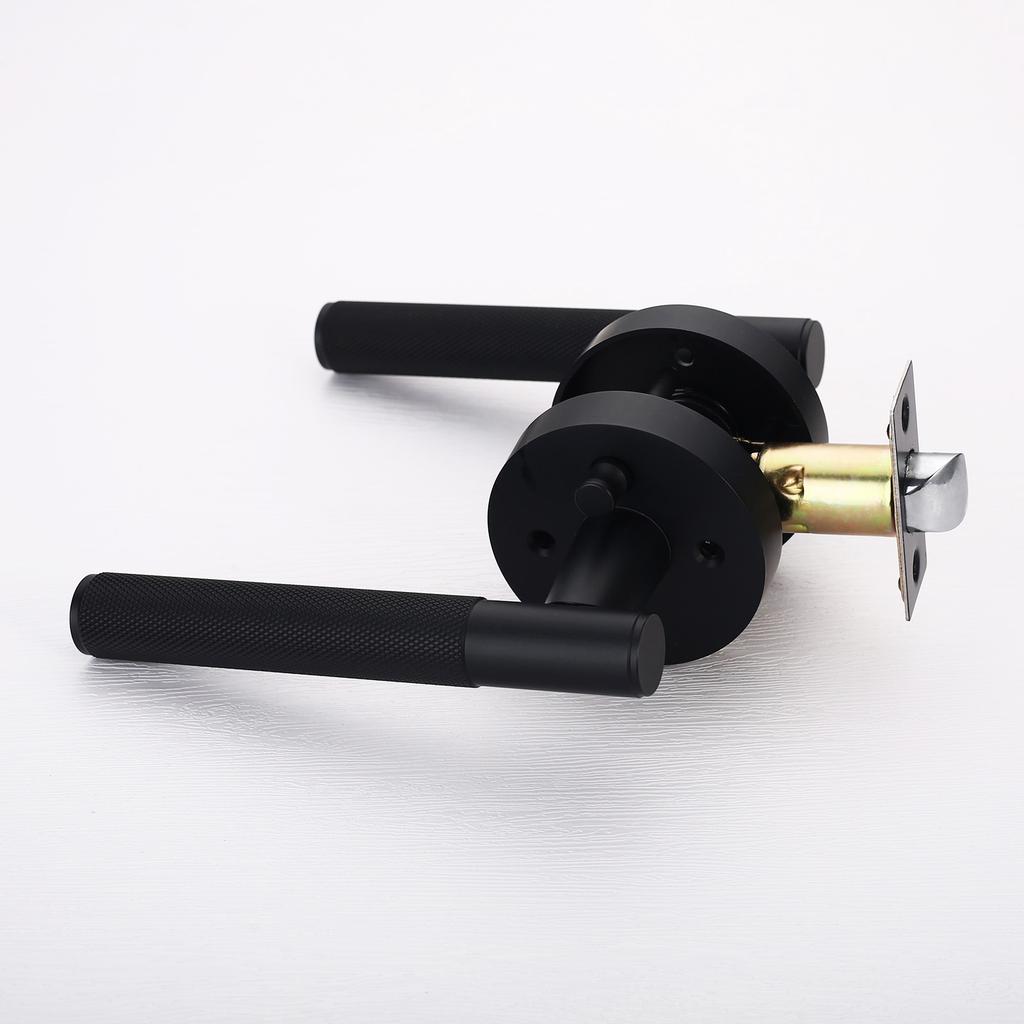 Viladepot Ручка-защелка для двери сPrivacy, рифленая ручка-рычаг, замок для двери спальни, ванной комнаты, проходной двери, реверсивный, без ключа