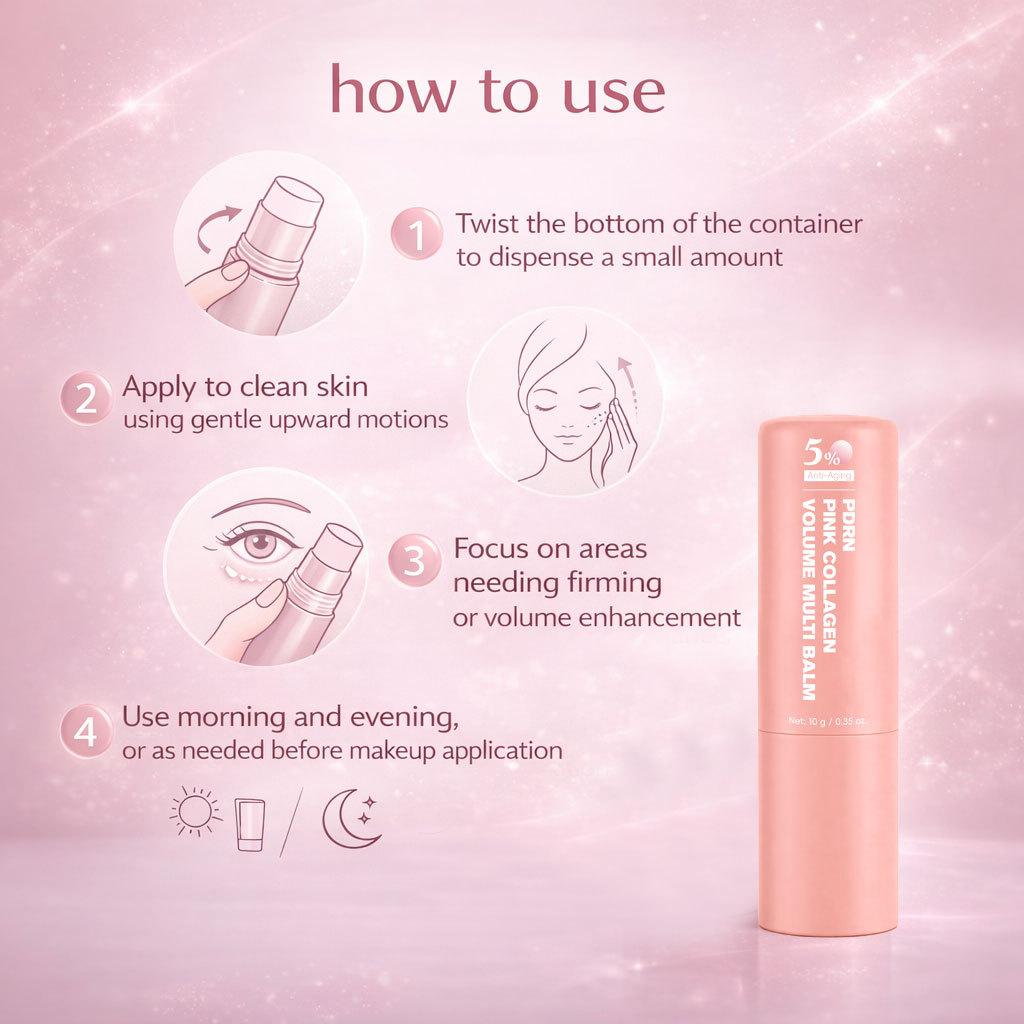 PDRN Pink Collagen Plumping Lip Balm 10g, Multi-Effect Hydration Nourishes & Reduces Lip Lines