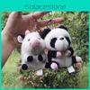 Delightful 15cm Panda And Cow Plush Toy Keychain Soft And Cuddly Cartoon Accessory