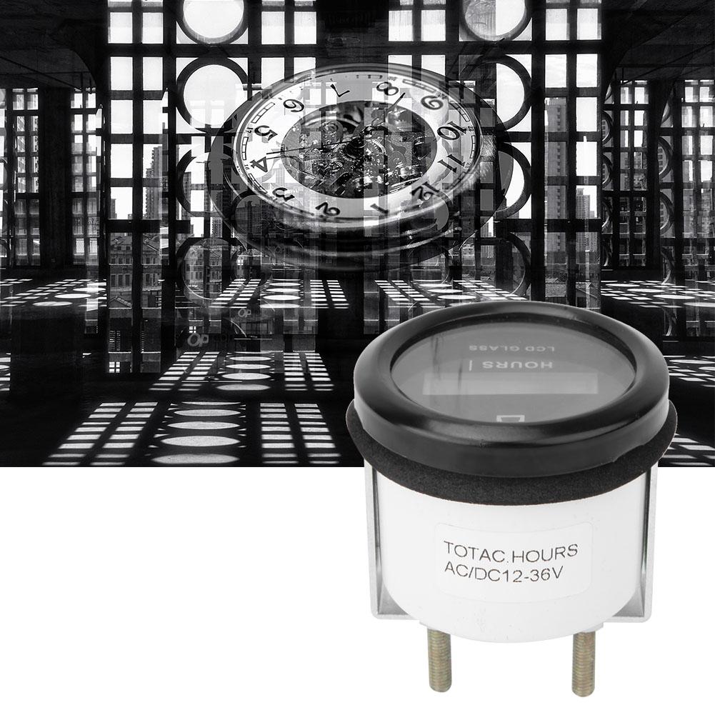 LCD Display Digital Hour Meter for Engineering Vehicle Generator 0 999999.99 Hours