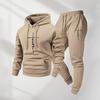 Mens Hooded Casual Sportswear Set Long Sleeve Top Pants Lightweight Outfit