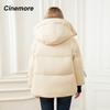 Cinemore Женская зимняя куртка 2024 года, большие размеры, био-пуховики, стеганое пальто с капюшоном, женская парка, женская одежда 046