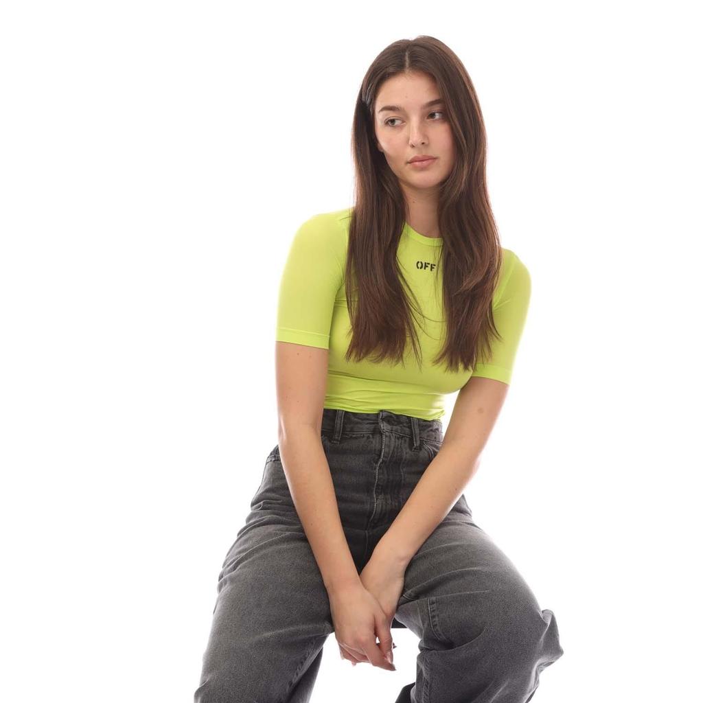 Женская/Дамская футболка Off White с принтом Off Stamp Sec Skin, с круглым вырезом