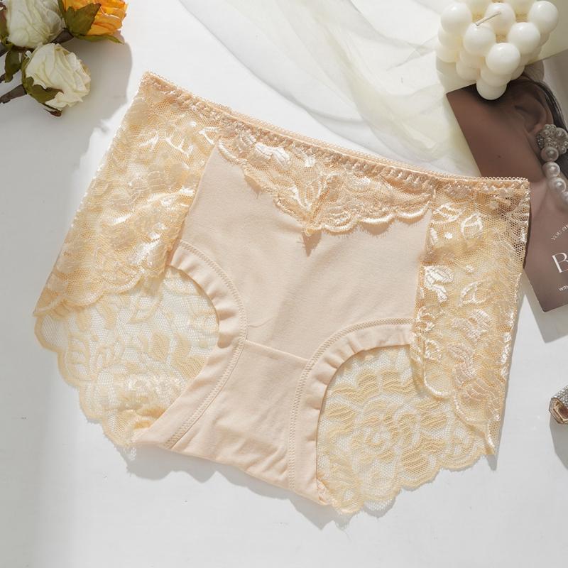 Ladies Sexy Lace Panties Summer Thin Seamless Mid Waist Breathable Ladies Panties