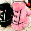 Dog Clothes Bow Tie Dress Hoodie Winter Warm Cute Pink Black Color Small Dog Clothes For Dogs Puppy Dot Skirts XXS-L Clothes