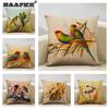 Bird Parrot Sofa Cushion Cover Bedroom Living Room Hotel Cafe Decoration Pillow Case 45x45cm Linen Pillowcase Chair Cushions