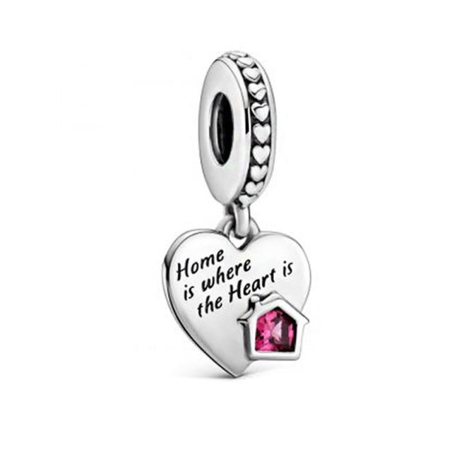 Стерлингового серебра 925 пробы O Love Heart розовое золото CZ кулон мотаться подходит ожерелье женщины DIY очаровательные ювелирные изделия