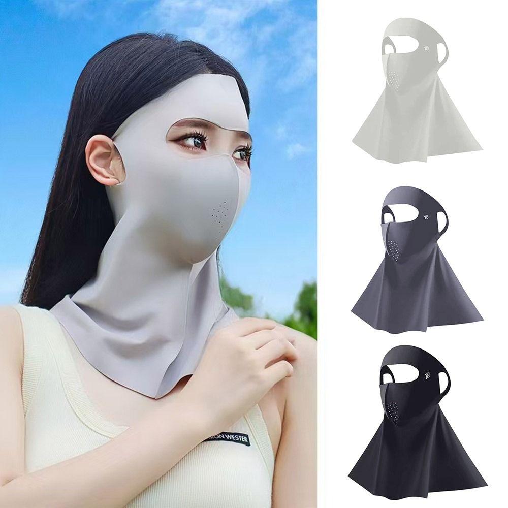 Ice Silk Sun Protection Mask Full Face Sunshade Face Mask New Anti-UV Neck Scarf Summer