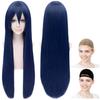 CaseEden Cosplay Wig, Premium Smooth Long 80cm Heat-Resistant Blue-Black (WIG6181)