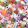 Colorful Acrylic Square Letter Beads - Large Hole English Alphabet Beads for DIY Projects