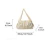 Drawstring Cloud Crossbody Bag Pleated Casual Underarm Bag Handbag Canvas Shoulder Bag  School