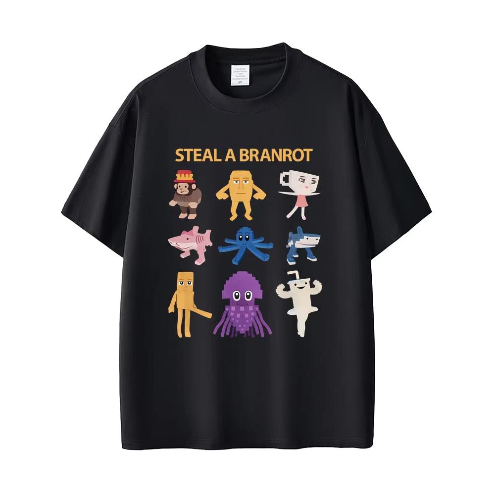 Italian Brainrot Steal A Bratnrot Funny Meme Tshirt Unisex Women Casual Humor Short Sleeve Top Unisexs pure Cotton Tee Streetwear