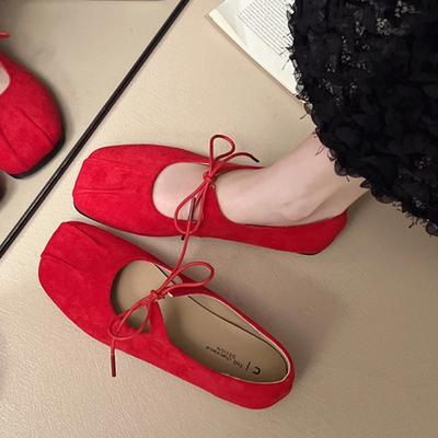 Мода 2025 Весна Женские балетки Туфли с мелким вырезом Туфли с бантиком-бабочкой Повседневные Мягкая подошва Женская обувь Удобная кожаная женская обувь