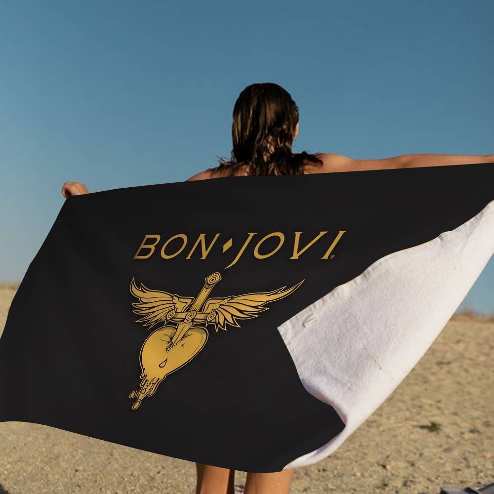 B-Bon J-Jovi Микрофибровое одеяло Быстросохнущие пляжные полотенца Большой размер с принтом Супервпитывающее полотенце-одеяло для бассейна