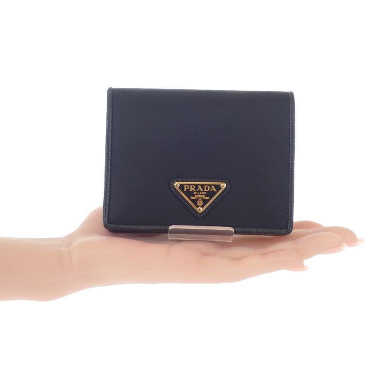 PRADA  1MV204 Bifold Wallet black Safiano/Nylon Women
