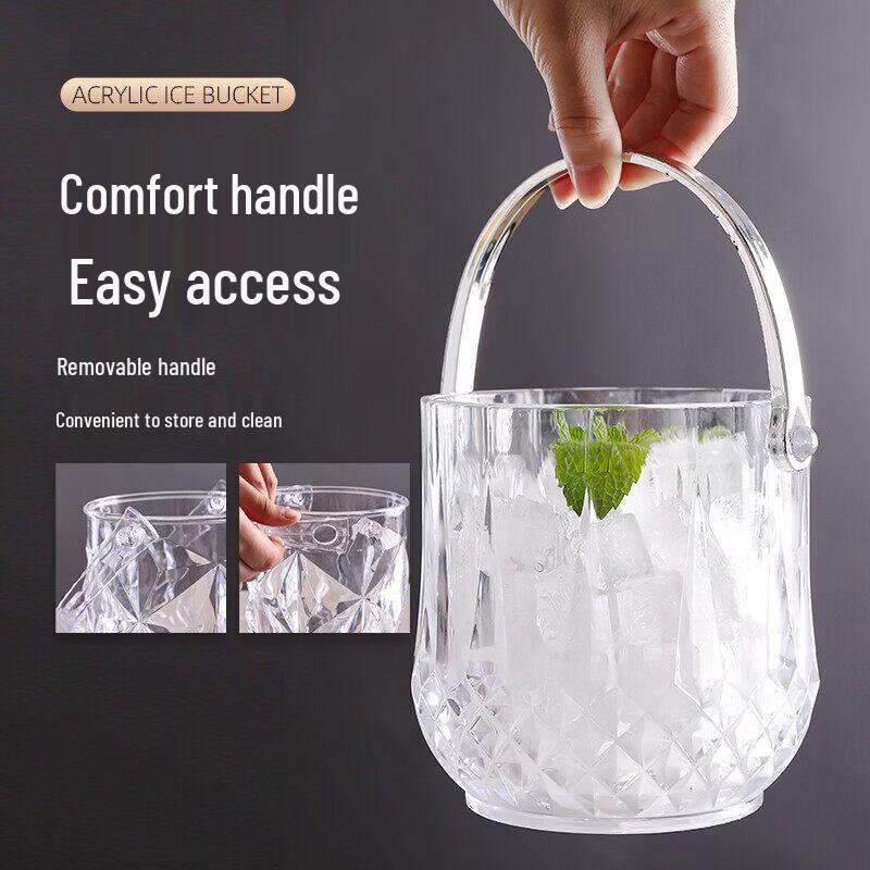 ZISIZ Acrylic Ice Bucket with Handle