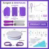137Pcs/Set Purple Baking Tools Stainless Steel/Plastic Piping Nozzle Pastry Bag Cream Scraper Kitchen Supplies Bakeware Cake Turntable