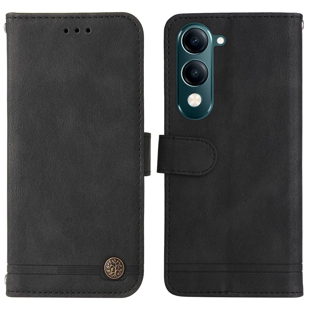 Для vivo Y29s 5G/Y04 4G Кожаные чехлы-кошельки Чехол для телефона с тактильным покрытием Подставка с ремешком