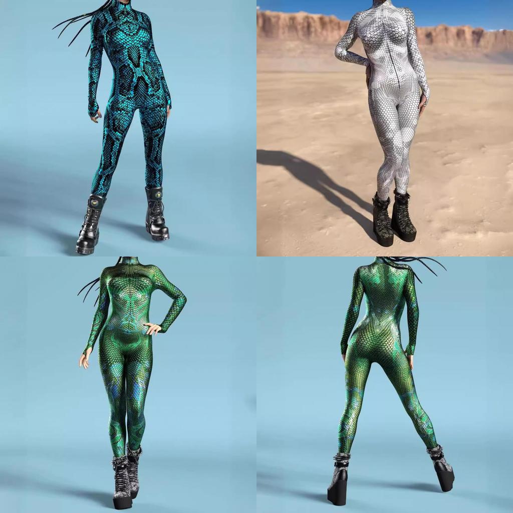Halloween Adult Cosplay Jumpsuit With 3d Digital Print For Costume Party And Role Play