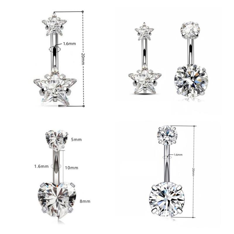 Сексуальный пирсинг пупка из нержавеющей стали в форме сердца, кольцо для пирсинга пупка для женщин и девушек, ювелирное украшение для тела