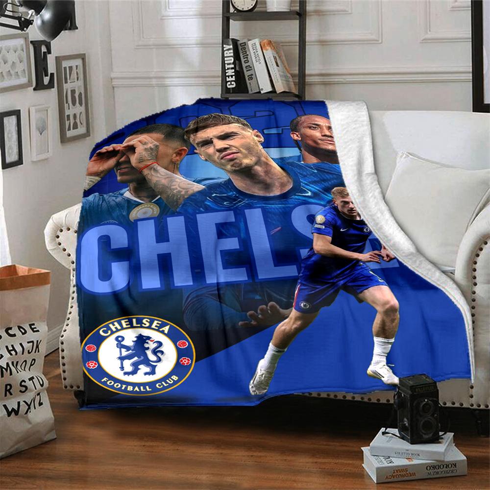 Chelsea Fc Football Player Blanket Soft & Cozy Great for Office Chair Office Picnics Four Seasons Universal Playful Design