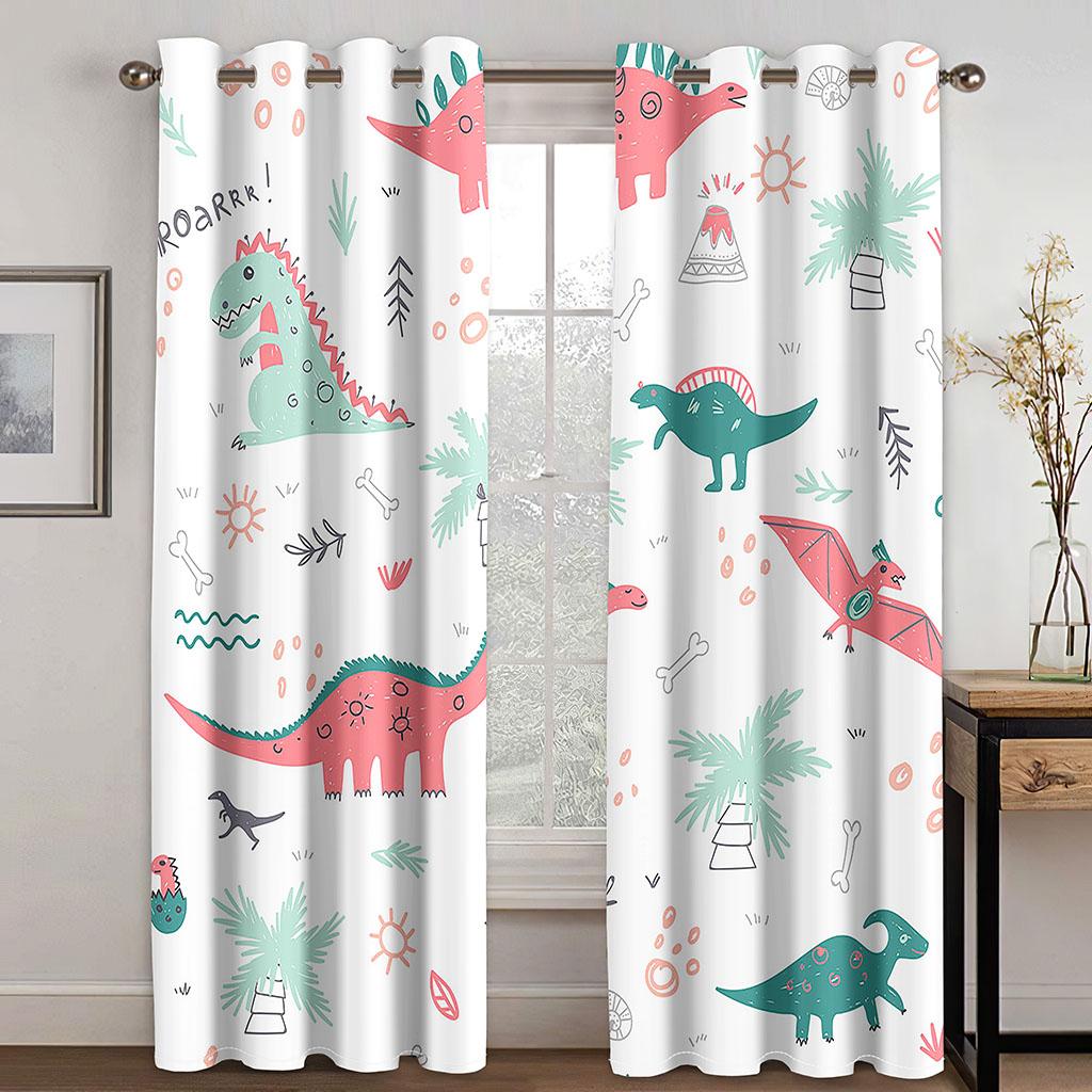 Cartoon Dinosaur Curtains For Children's Bedroom Drapes Window Curtains For Living Room Bedroom Blinds Kids Room Home Decor