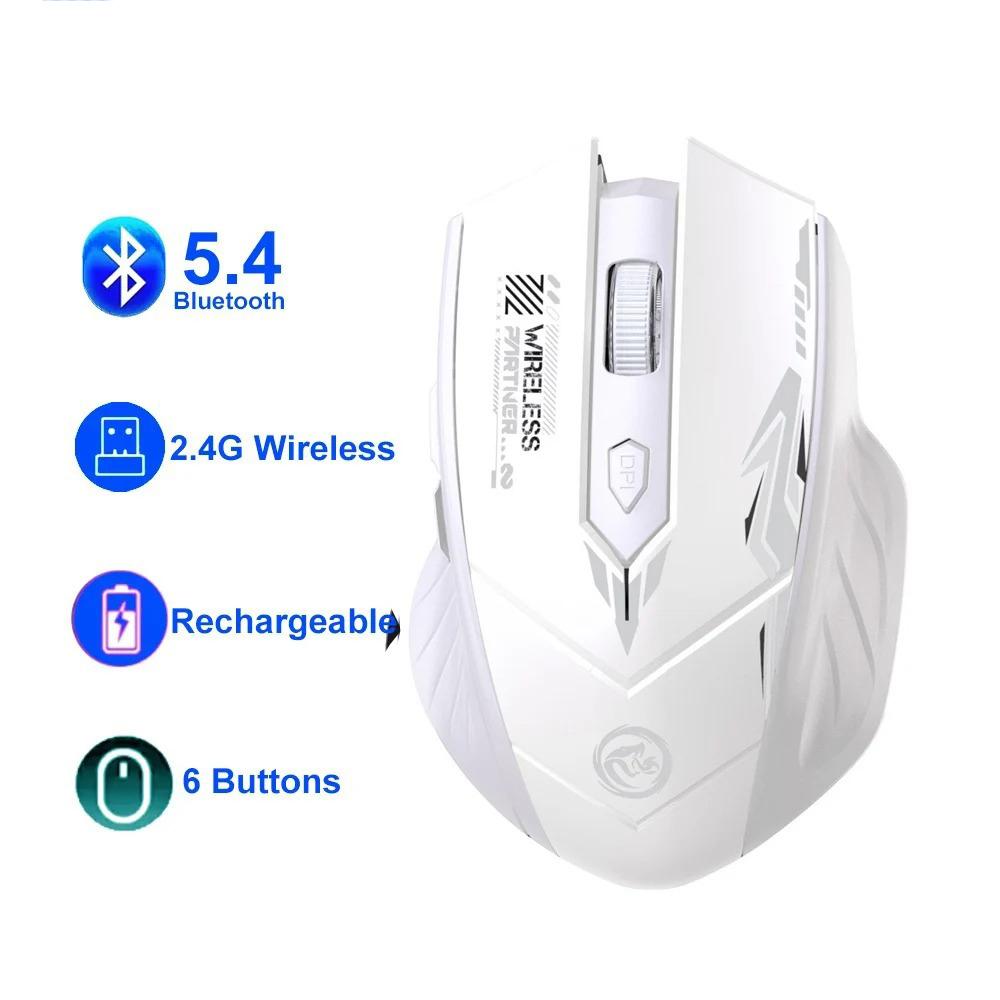 Беспроводная мышь 2.4G Bluetooth 5.4 Мышь Двухрежимная Перезаряжаемая Мышь 1600 DPI Офисная Мышь Игровая Мышь Для ПК Ноутбука