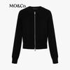 MO&Co. Color-Block Raglan Sleeve Wool Knit Cardigan