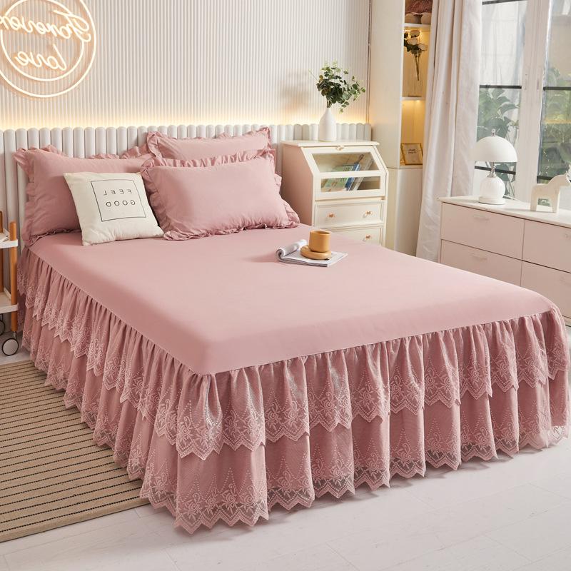 Весна и лето, кружевная юбка-кровать, одинарный кружевной матрас принцессы с начесом, нескользящий защитный чехол, покрывало, подарок
