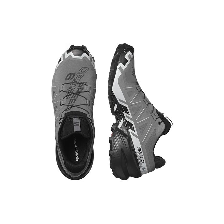 SALOMON Speedcross 6 Nylon Trail Running Shoes Men Shoes Gray Black 417380