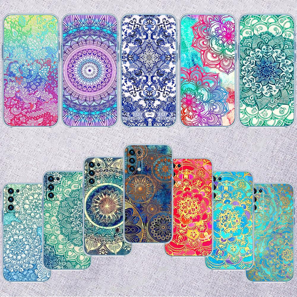 RP46 Mandalas Transparent Phone Case for Samsung Galaxy A04 A04S A14 A23 A34 A54 M23 M33 M52 M53