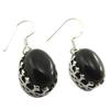 [P7127] - Silver 'Heaven' Onyx Earrings - 15x10 Mm