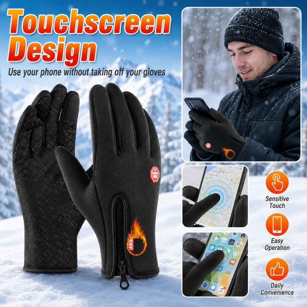 Xiaomi Winter Cold-proof Ski Gloves, Fashion Zipper Style, Adjustable Tightness, Warm Full Finger Gloves, Must-have for Winter Outings