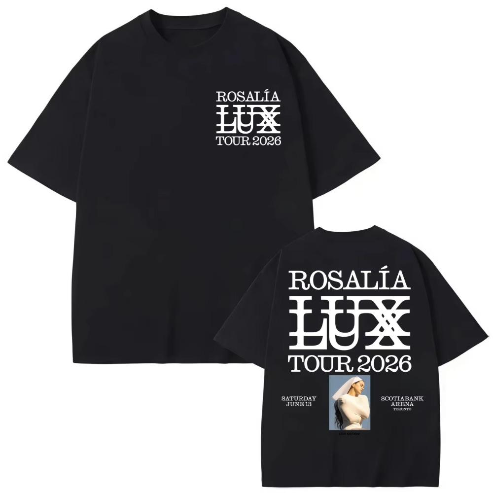 Singer Rosalia Lux Tour 2026 T Shirts Unisex Unisex Clothing High Quality Fashion Tshirts Summer Casual Loose Short Sleeve Tshirt