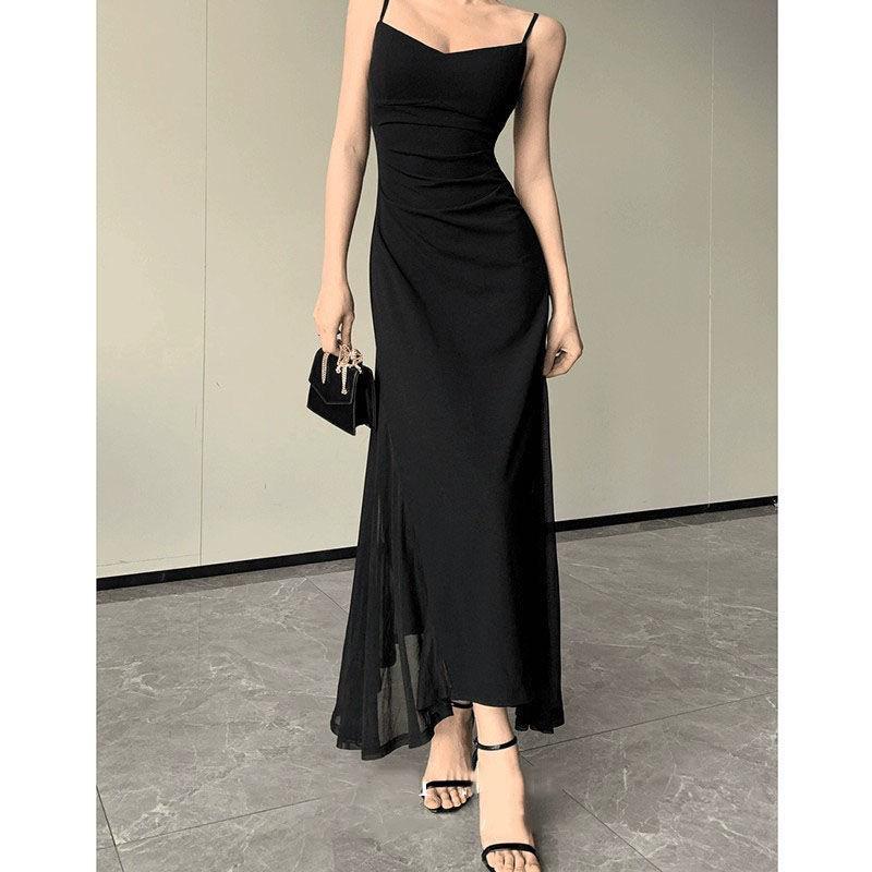 Chinese Kendall Style Waist-Slimming French Tulle Summer 2025 Long Dress