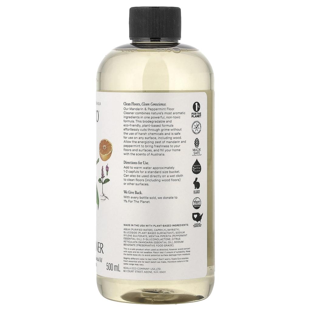 Koala Eco, Natural Floor Cleaner, Australian Mandarin & Peppermint Essential Oils, 500ml (16.9 fl oz)
