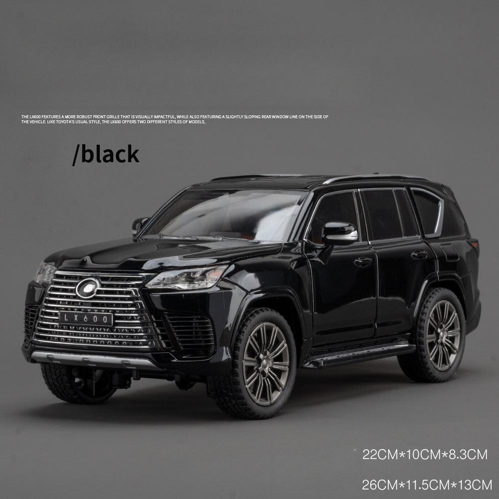 1:24 LEXUS LX600 Металлическая модель автомобиля Звук и свет Инерционная игрушечная машинка Внедорожник Симуляция для коллекции Мальчика Декорация
