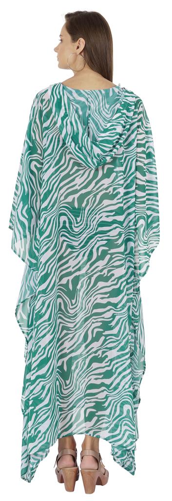 Moomaya Кафтан с капюшоном для женщин, длинное бикини с принтом, прикрытие, летнее, турецкое