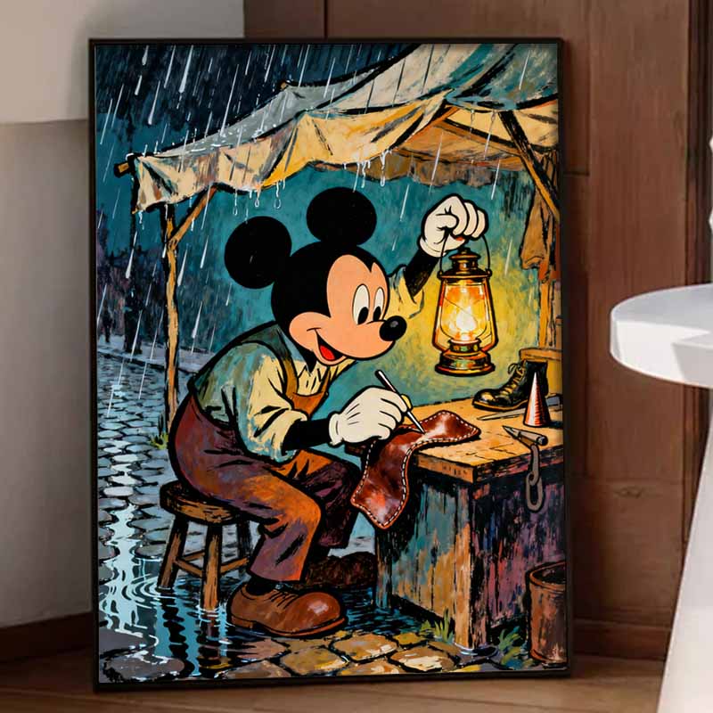 Disney 5D diamond painting set DIY handmade diamond painting art production Mickey Shoemaker at work diamond decorative painting